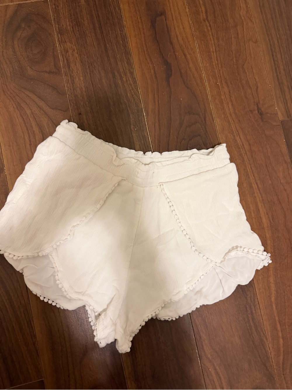 Aeropostale White Ruffle Trim Swim Coverup Shorts